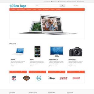 Loja Virtual Eletrônicos Opencart Responsivo Português 198 Com Sistema de Afiliados