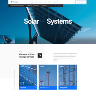 Criar Site Energia Solar Tema WordPress Responsivo 1237 S Fácil de Editar