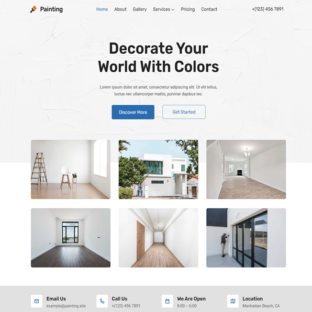 Criar Site de Pintor Serviço de Pintura Wordpress 1592 S Com Admin Fácil de Editar