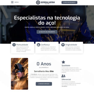 Criar Site Serralheria Serralheiro Template Wordpress Elementor Fácil de Editar 1763