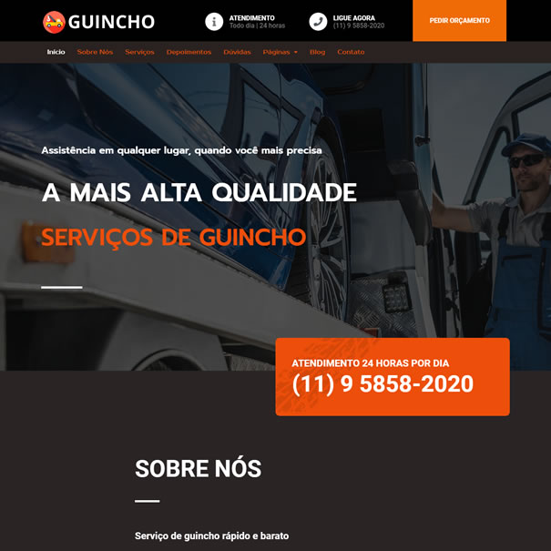 Criar Site Guincho Reboque Template Wordpress Português Fácil de Editar 1769 S