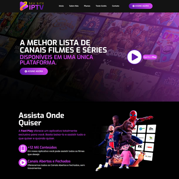 Criar Site IPTV Template Wordpress Elementor Português Fácil de Editar 1805