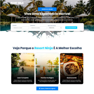 Criar Site de Reservas Hotéis Viagens Pousadas Template Wordpress Português 1799