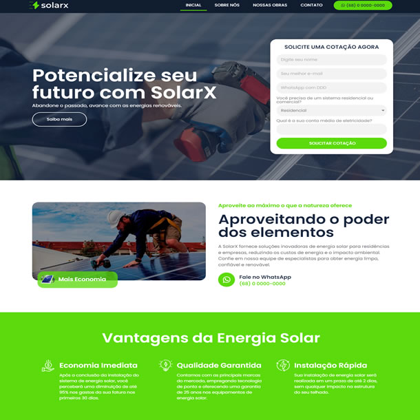 Criar Site Energia Solar Template Wordpress Com Elementor Pro Português Fácil de Editar 1819