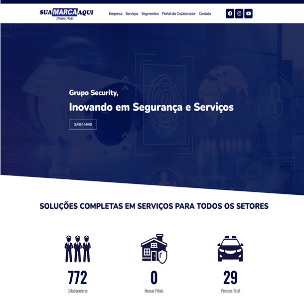 Criar Site Segurança Patrimonial Landing Page Português Template Wordpress Elementor Fácil de Editar 1864