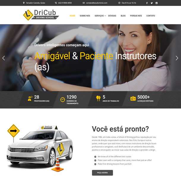 Criar Site de Auto Escola Template Wordpress Português Elementor Fácil de Editar 1867