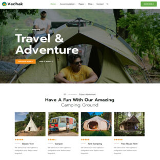 Criar Site Acampamento Camping Template Wordpress Sistema de Reserva e Pagamento 1868