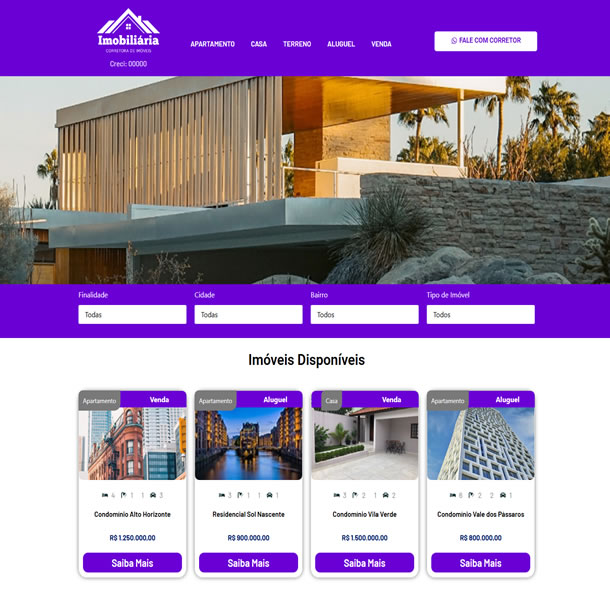 Criar Site Imobiliária Imóveis Template Corretor WordPress Elementor Fácil de Editar 1871