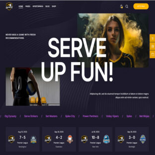 Criar Site Vôlei Voleibol Template Wordpress Fácil de Editar 1888